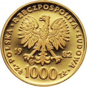 Poland, 1000 Zlotych 1982, Valcambi, John Paul II, Proof