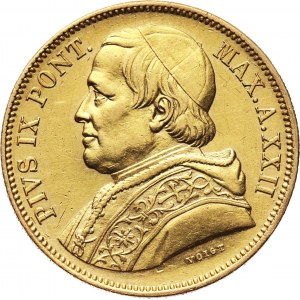 Vatican, Pius IX, 50 Lire 1868 XXII R, Rome