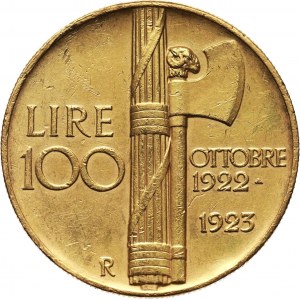 Włochy, Wiktor Emanuel III, 100 lirów 1923 R, Rzym