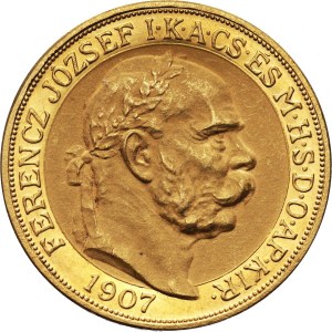 Węgry, Franciszek Józef I, 100 koron 1907 KB, Kremnica