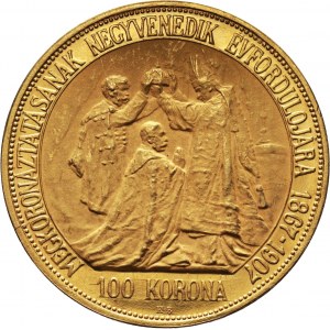 Hungary, Franz Joseph I, 100 Korona 1907 KB, Kremnitz