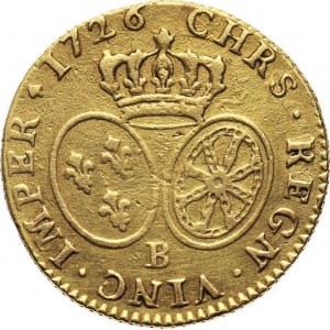 Francja, Ludwik XV, Louis d'or 1726 B, Rouen