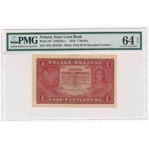 1 marka 1919 - I Serja DV - PMG 64 EPQ