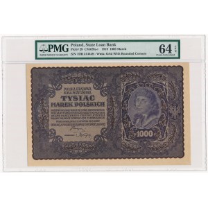1.000 marek 1919 - I Serja DB - PMG 64 EPQ