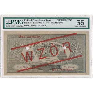 250.000 marek 1923 WZÓR - Y - PMG 55 - rzadka seria zastępcza