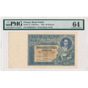 20 złotych 1931 - D.H - PMG 64