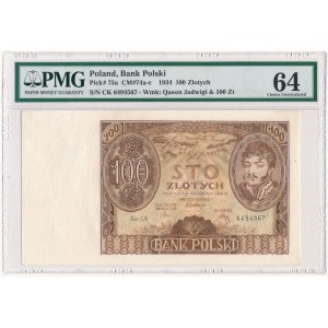 100 złotych 1934 - CK - PMG 64