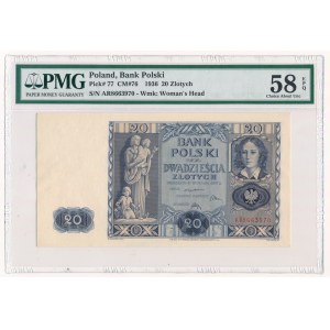 20 złotych 1936 - AR - PMG 58 EPQ