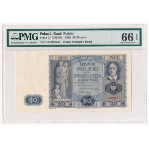 20 złotych 1936 - DA - PMG 66 EPQ