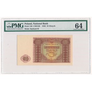 10 złotych 1946 - PMG 64