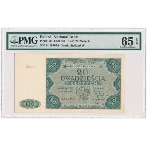 20 złotych 1947 - B - PMG 65 EPQ