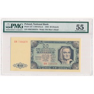 20 złotych 1948 - HM - PMG 55