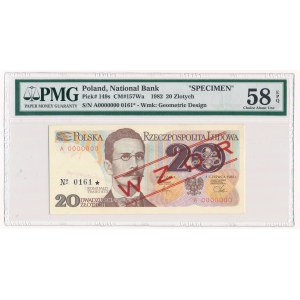 20 złotych 1982 WZÓR A 0000000 No.0161 - PMG 58 EPQ