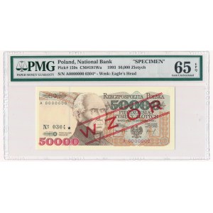 50.000 złotych 1993 WZÓR A 0000000 No.0304 - PMG 65 EPQ