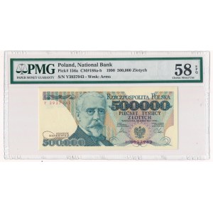 500.000 złotych 1990 - Y - PMG 58 EPQ - rzadka seria