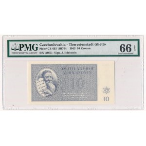Czechosłowacja, Getto Terezin 10 koron 1943 - PMG 66 EPQ