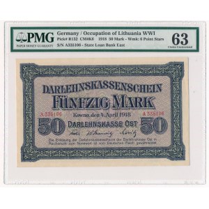 Kowno 50 marek 1918 - A - PMG 63
