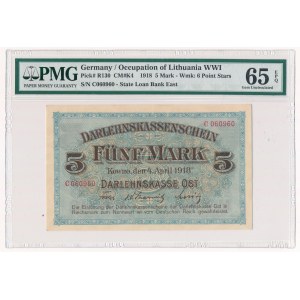 Kowno 5 marek 1918 - C - PMG 65 EPQ