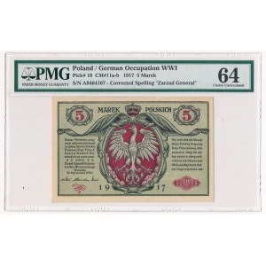 5 marek 1916 Generał biletów - A - PMG 64 - RZADKI