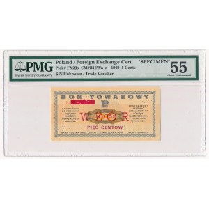 Pewex Bon Towarowy 5 centów 1969 WZÓR - Ea - PMG 55 NIEZNANY