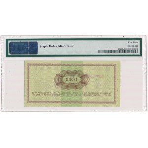 Pewex Bon Towarowy 10 dolarów 1969 WZÓR - Ef - PMG 63 NIEZNANY