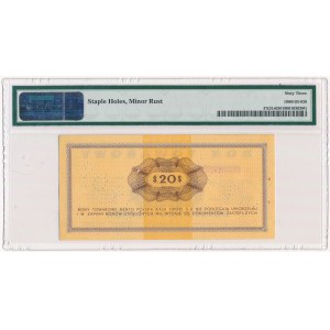 Pewex Bon Towarowy 20 dolarów 1969 WZÓR - Eh - PMG 63 NIEZNANY