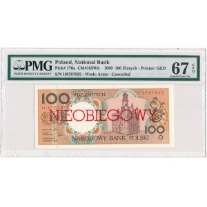 100 złotych 1990 - H - NIEOBIEGOWY - PMG 67 EPQ