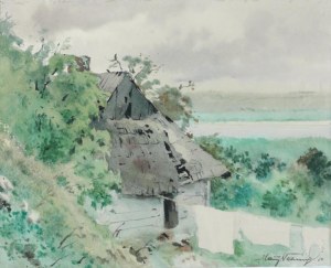 Maciej NEHRING (1901-1977), Pejzaż z chatą, 1950
