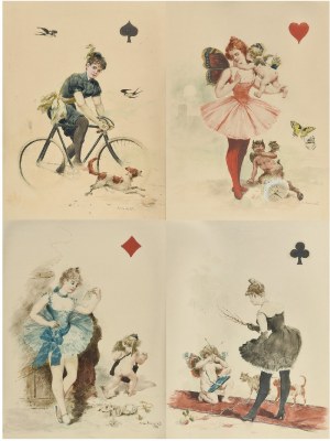 Seweryn  BIESZCZAD (1852-1923), Cztery damy z karcianej talii, 1899