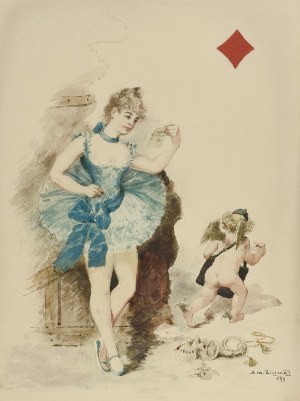 Seweryn  BIESZCZAD (1852-1923), Cztery damy z karcianej talii, 1899