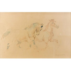 Karol KOSSAK (1896-1975), Pędzące konie