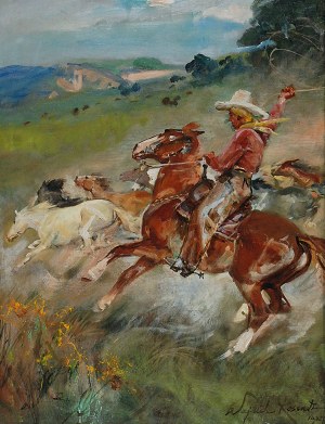 Wojciech KOSSAK (1856-1942), Cowboy, 1927