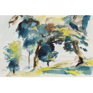 Wojciech WEISS (1875-1950), Schadzka w cieniu drzew