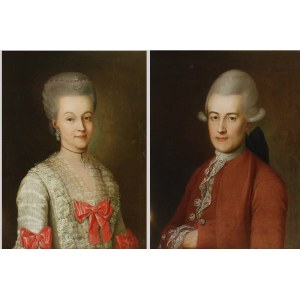 Malarz nieokreślony, niemiecki, XVIII w., krąg Michaela TENZELA (1748-1813), Para portretów ślubnych