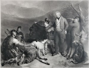 John Charles BROMLEY (1795-1839),, Polowanie na jelenia w Glenn Tilt [Jan 4. książe Atholl z upolowanym jeleniem], 1833
