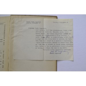 Spór o istnienie świata autograf Romana Ingardena