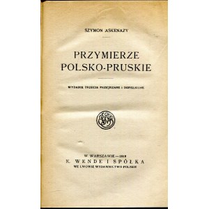 Przymierze polsko- pruskie Askenazy