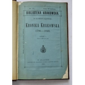 Kronika Krakowska 1796 - 1848 Klemens Bąkowski