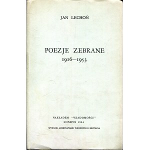 Jan Lechoń Poezje zebrane Londyn 1954