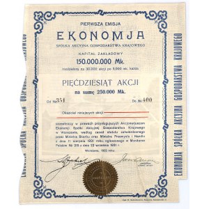 EKONOMIA S.A. Gospodarstwa Krajowego, Em.I, 50 x 5.000 marek 1922