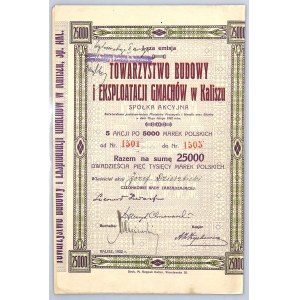 Towarzystwo Budowy i Eksploatacji Gmachów, Em.I, 5 x 5000 marek 1922 - NIEZNANA