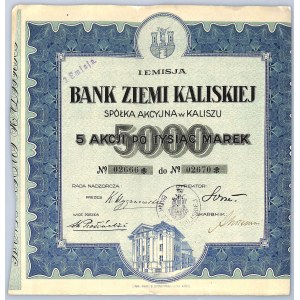 Bank Ziemi Kaliskiej SA, Em.I, 5 x 1000 marek - nieznana emisja