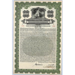 Gold bond 6% Pomerania Electric Company, $1000 1928/1953