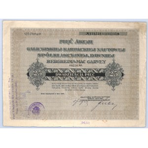 Galicyjska Karpacka Naftowa SA, 5 x 25 złotych 1926