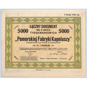 Pomorska Fabryka Kapeluszy, Em.I, 5 x 1000 marek