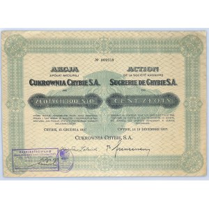 Cukrownia Chybie SA, 100 złotych 1927