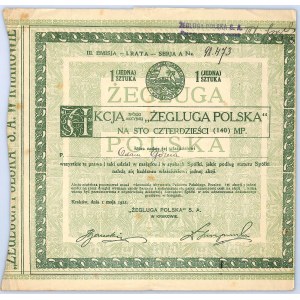 ŻEGLUGA POLSKA, Em.III, Seria A, 140 marek 1921