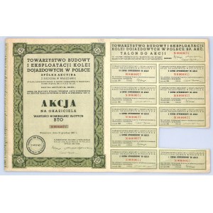Towarzystwo Budowy i Eksploatacji Kolei Dojazdowych w Polsce SA, 100 złotych 1937