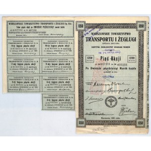 Warszawskie Towarzystwo Transportu i Żeglugi SA, 5 x 250 marek 1921