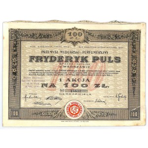 Przemysł Mydlarski i Perfumeryjny FRYDERYK PULS S.A. w Warszawie, 100 złotych 1929